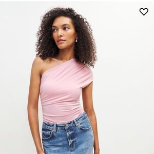 Francisco Knit Top - pink one shoulder top